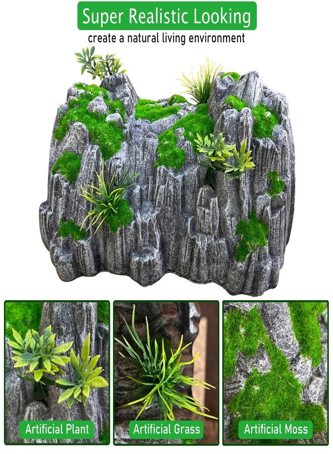 DBYANAN Reptile Hide Large Rock Turtle Cave Bearded Dragon Hideout Aquarium Caves Tortoise Habitat Accessories Leopard Gecko Hides Snake Cave Reptile Terrarium Hideaway (Large) - Image 3